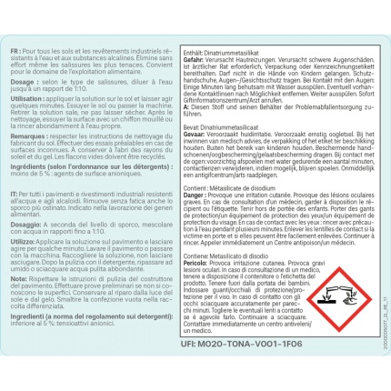 L'étiquette de danger est montrée