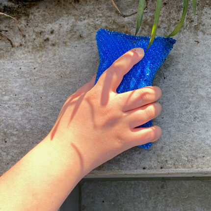 JEMAKO® Reinigungsschwamm Kurzflor 10 x 14 cm, blaue Faser