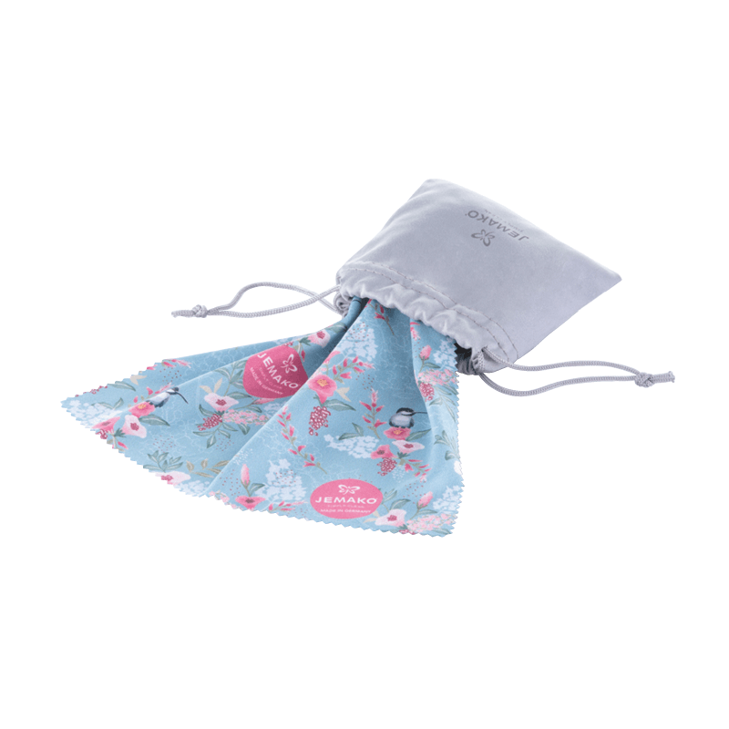 Chiffon pour lunettes 17 x 20 cm avec sac, design « Colibri » Chiffon pour lunettes 17 x 20 cm avec sac, design « Colibri »